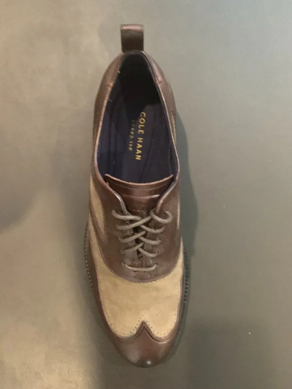 Cole Haan Washington Grand 2.0 Wingtip Oxford Black Walnut/Morel Size 8.5